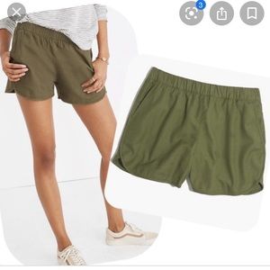 Madewell Olive Green Pull On Shorts